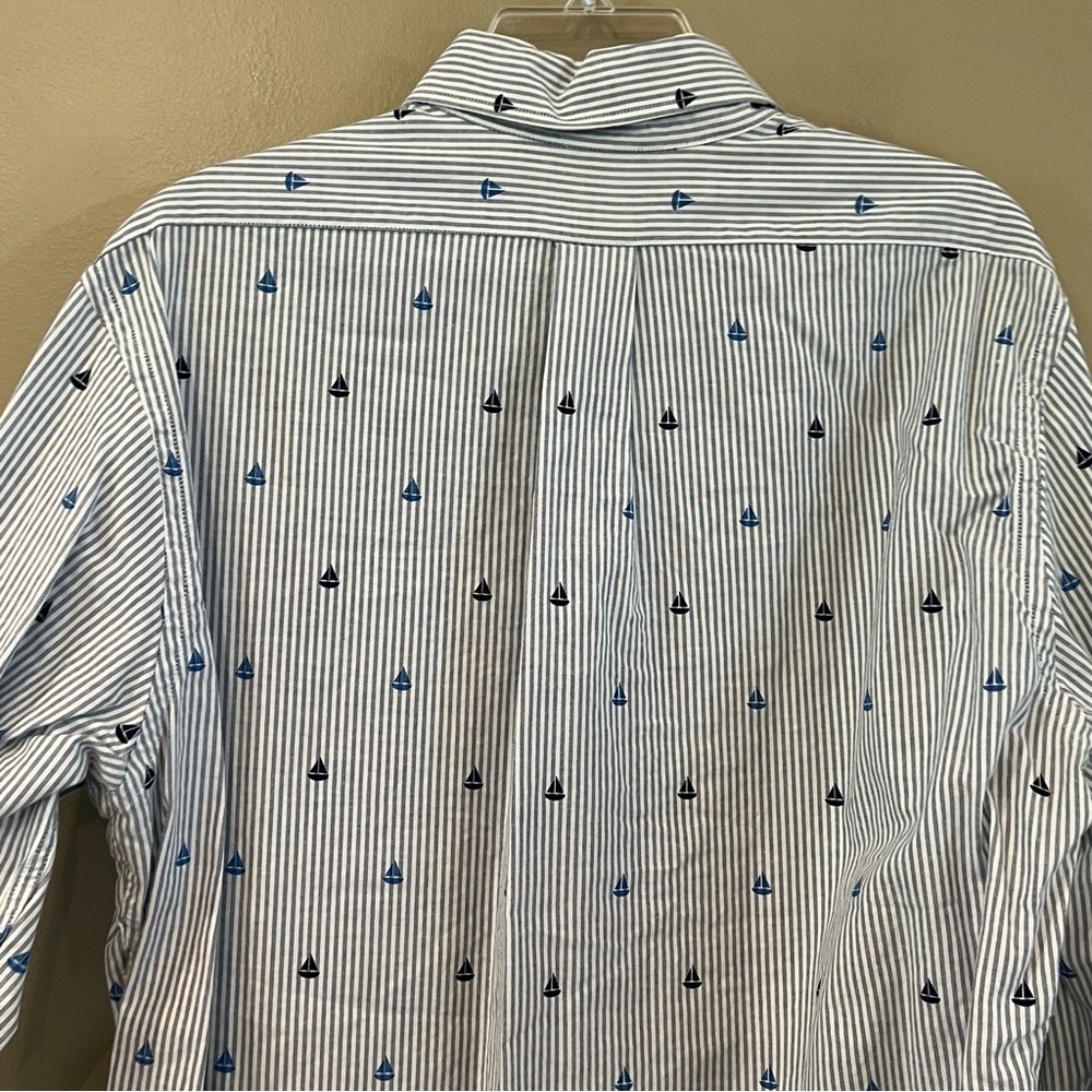 Brooks Brothers Blue and White Striped Casual Button Down Shirt - Picture 7 of 11